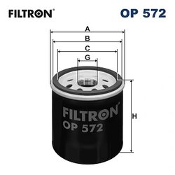 FILTRU ULEI FILTRON OP 572 - Compatibil cu CITROEN, DAIHATSU, GEELY, LEXUS, MASSEY FERGUSON, PEUGEOT, SUZUKI, TOYOTA