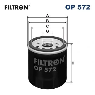 FILTRU ULEI FILTRON OP 572 - Compatibil cu CITROEN, DAIHATSU, GEELY, LEXUS, MASSEY FERGUSON, PEUGEOT, SUZUKI, TOYOTA