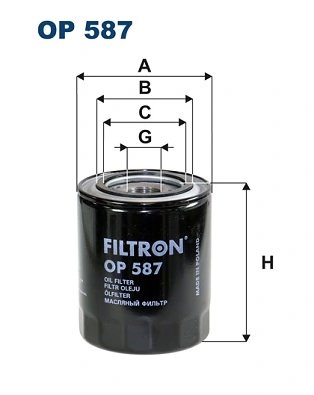 FILTRU ULEI FILTRON OP 587 - Compatibil cu FORD ASIA & OCEANIA, GALLOPER, HYUNDAI, KIA, MAZDA, MITSUBISHI, PROTON