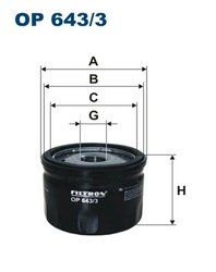 FILTRU ULEI FILTRON OP 643/3 - Compatibil cu AIXAM, ALFA ROMEO, ALPINE, ARO, BELARUS, DACIA, GRECAV, JEEP, LADA, LANCIA, LIGIER,