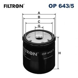 FILTRU ULEI FILTRON OP 643/5 - Compatibil cu DACIA, INFINITI, MERCEDES-BENZ, NISSAN, RENAULT