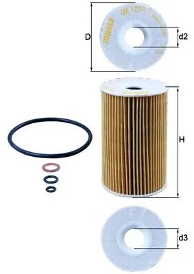 FILTRU ULEI MAHLE OX 127/1D - Compatibil cu BERTONE, BMW