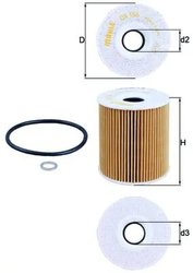 FILTRU ULEI MAHLE OX 156D - Compatibil cu BMW, LAND ROVER