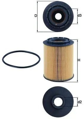 FILTRU ULEI MAHLE OX 160D - Compatibil cu AUDI, FORD, JEEP, MERCEDES-BENZ, PORSCHE, VW