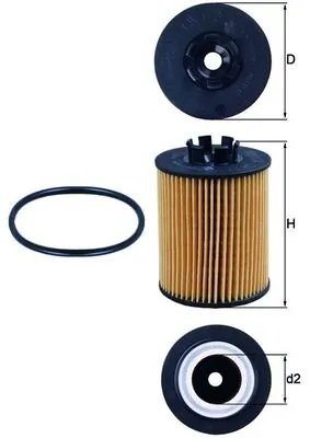 FILTRU ULEI MAHLE OX 173/2D - Compatibil cu CHEVROLET, OPEL, SUZUKI, VAUXHALL