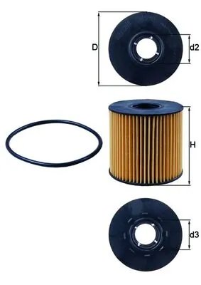 FILTRU ULEI MAHLE OX 210D - Compatibil cu NISSAN, OPEL, RENAULT, VAUXHALL