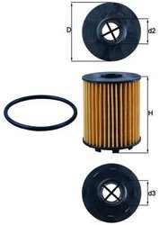 FILTRU ULEI MAHLE OX 371D - Compatibil cu ABARTH, ALFA ROMEO, CHRYSLER, CITROEN, DODGE, FIAT, FORD, JEEP, LANCIA, OPEL, PEUGEOT,