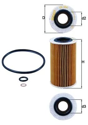 FILTRU ULEI MAHLE OX 384D - Compatibil cu CHRYSLER, HYUNDAI, JEEP, KIA