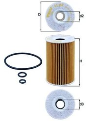 FILTRU ULEI MAHLE OX 388D - Compatibil cu AUDI, GAZ, MULTICAR, SEAT, SKODA, VW