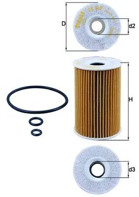 FILTRU ULEI MAHLE OX 388D - Compatibil cu AUDI, GAZ, MULTICAR, SEAT, SKODA, VW