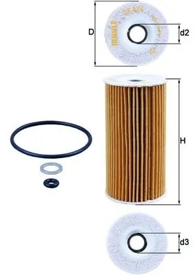 FILTRU ULEI MAHLE OX 424D - Compatibil cu HYUNDAI, KIA
