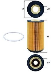 FILTRU ULEI MAHLE OX 557D - Compatibil cu AUDI, BENTLEY, VW