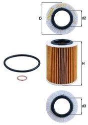 FILTRU ULEI MAHLE OX 825D - Compatibil cu BMW, BMW (BRILLIANCE)