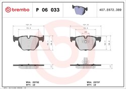 Set placute frana Brembo P 06 033X