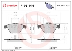Set placute frana Brembo P 06 046