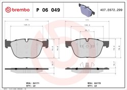 Set placute frana Brembo P 06 049