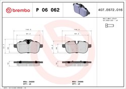 Set placute frana Brembo P 06 062