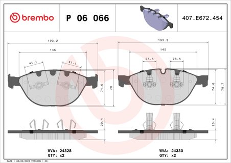 Set placute frana Brembo P 06 066