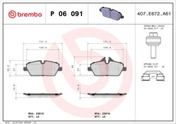 SET PLACUTE FRANA BREMBO P 06 091 - Compatibil cu BMW