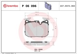 Set placute frana Brembo P 06 096
