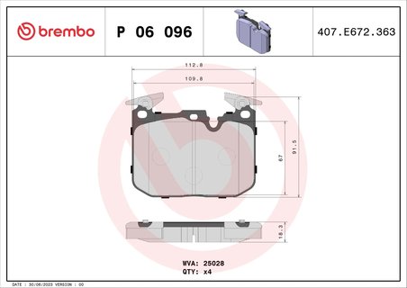 SET PLACUTE FRANA BREMBO P 06 096 - Compatibil cu BMW, BMW (BRILLIANCE)
