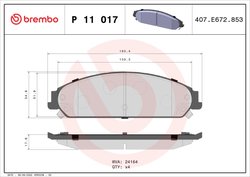 Set placute frana Brembo P 11 017