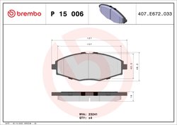 Set placute frana Brembo P 15 006