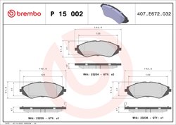 Set placute frana Brembo P 15 002