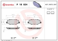 Set placute frana Brembo P 18 024