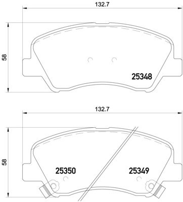 SET PLACUTE FRANA BREMBO P 18 025 - Compatibil cu EMGRAND, GEELY, HYUNDAI, HYUNDAI (BEIJING), KIA, KIA (DYK), PROTON