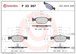 Set placute frana Brembo P 23 057