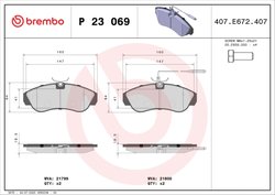 Set placute frana Brembo P 23 069
