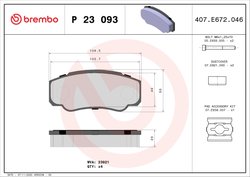 Set placute frana Brembo P 23 093