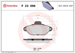 Set placute frana Brembo P 23 096