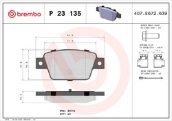 Set placute frana Brembo P 23 135