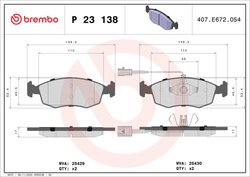 Set placute frana Brembo P 23 138