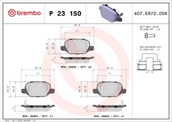 SET PLACUTE FRANA BREMBO P 23 150 - Compatibil cu FIAT