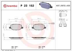 Set placute frana Brembo P 23 152
