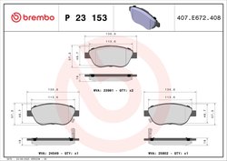 Set placute frana Brembo P 23 153