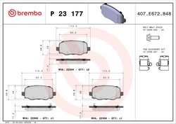 Set placute frana Brembo P 23 177