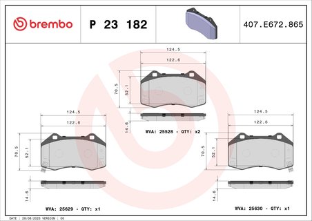 Set placute frana Brembo P 23 182