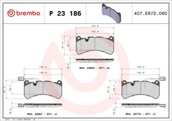 Set placute frana Brembo P 23 186