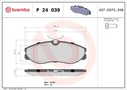 Set placute frana Brembo P 24 039
