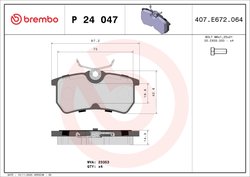 Set placute frana Brembo P 24 047