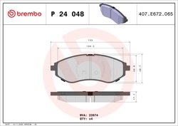 Set placute frana Brembo P 24 048