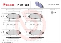 SET PLACUTE FRANA BREMBO P 24 052 - Compatibil cu FORD