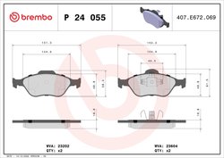 Set placute frana Brembo P 24 055X