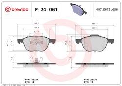 Set placute frana Brembo P 24 061X