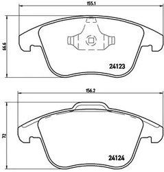 SET PLACUTE FRANA BREMBO P 24 076 - Compatibil cu FORD, FORD (CHANGAN), FORD AUSTRALIA, GAC, LAND ROVER, MG, MG (SAIC), ROEWE (S