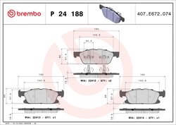 Set placute frana Brembo P 24 188